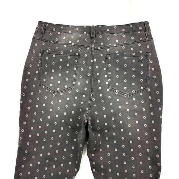 DG2 Skinny Women's size 14 Tall White Floral Gray Denim jeans - Picture 4 of 4